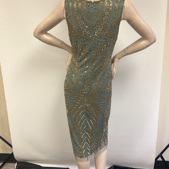 Aidan Mattox fully sequins and beaded sleeveless midi dress - Picture 7 of 8